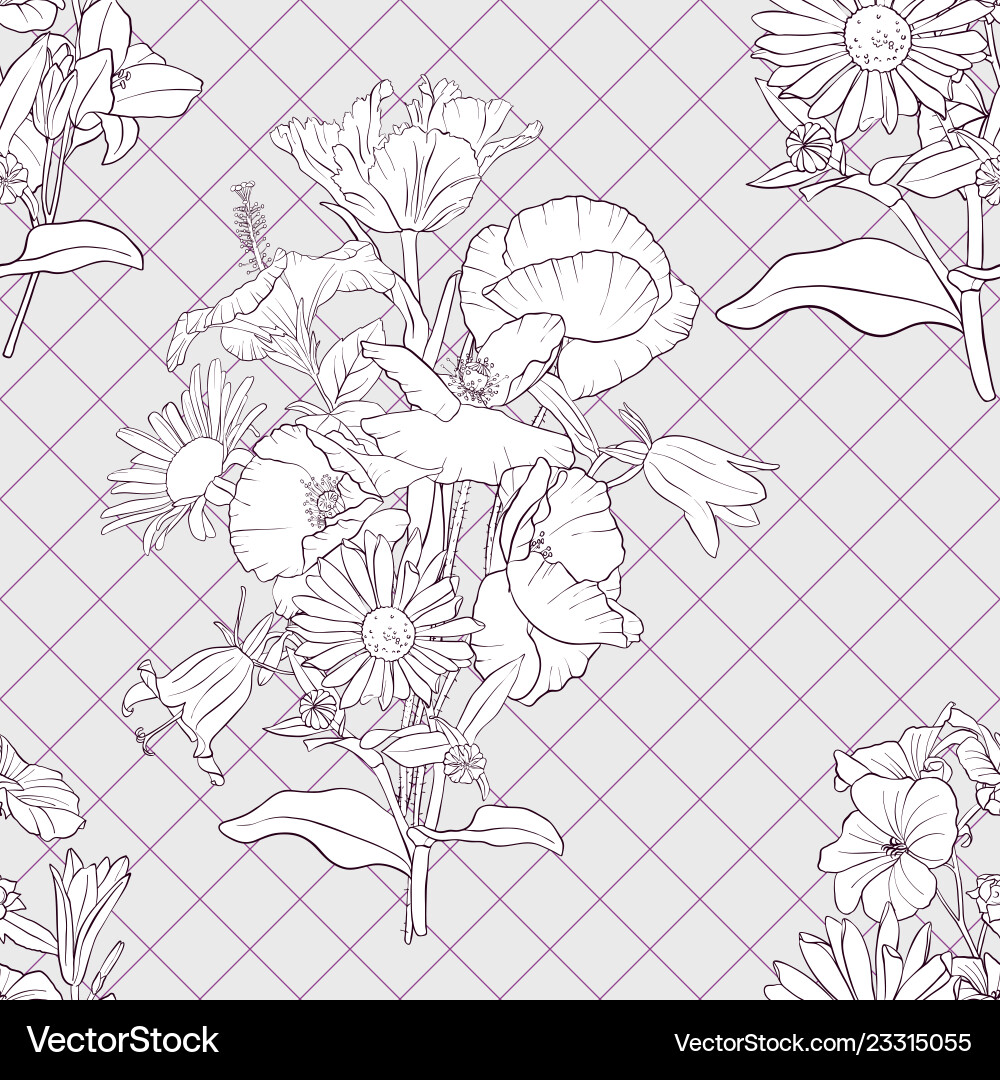 Seamless pattern with flowers Seamless pattern with flowers vector image