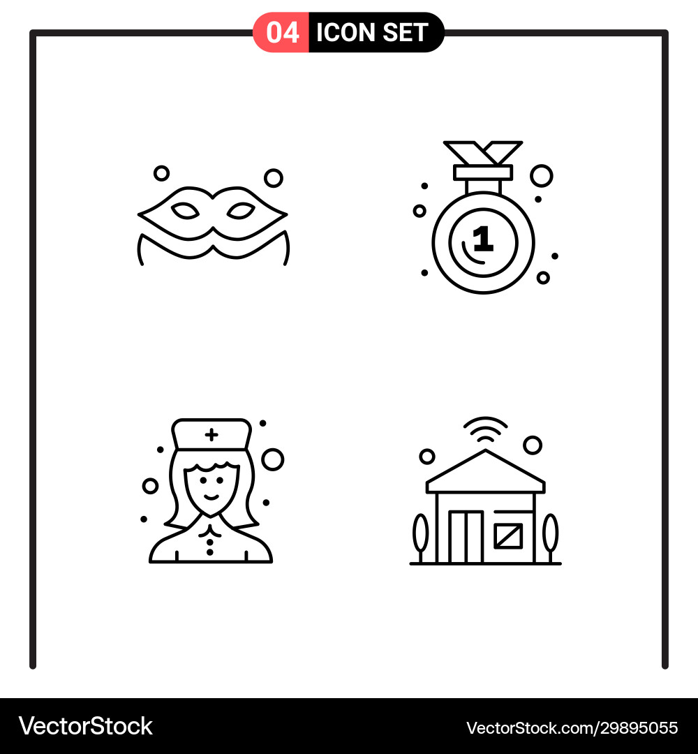 Set 4 line style icons for web and mobile Set 4 line style icons for web and mobile Vector Image