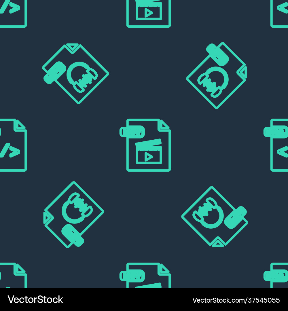 Set line mov file document mp3 and html Set line mov file document mp3 and html vector image