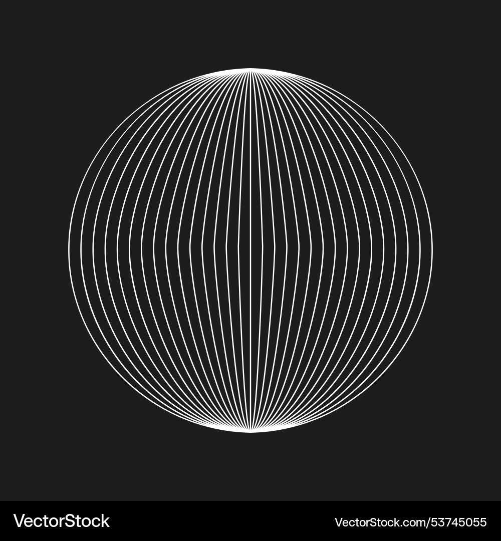 Sphere with lines abstract globe shape geometric Vector Image