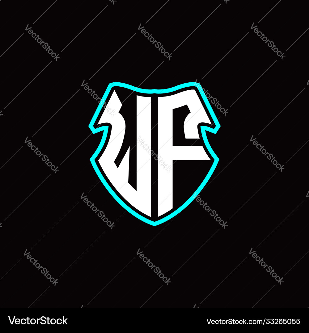 W f initial logo design with a shield shape W f initial logo design with a shield shape vector image