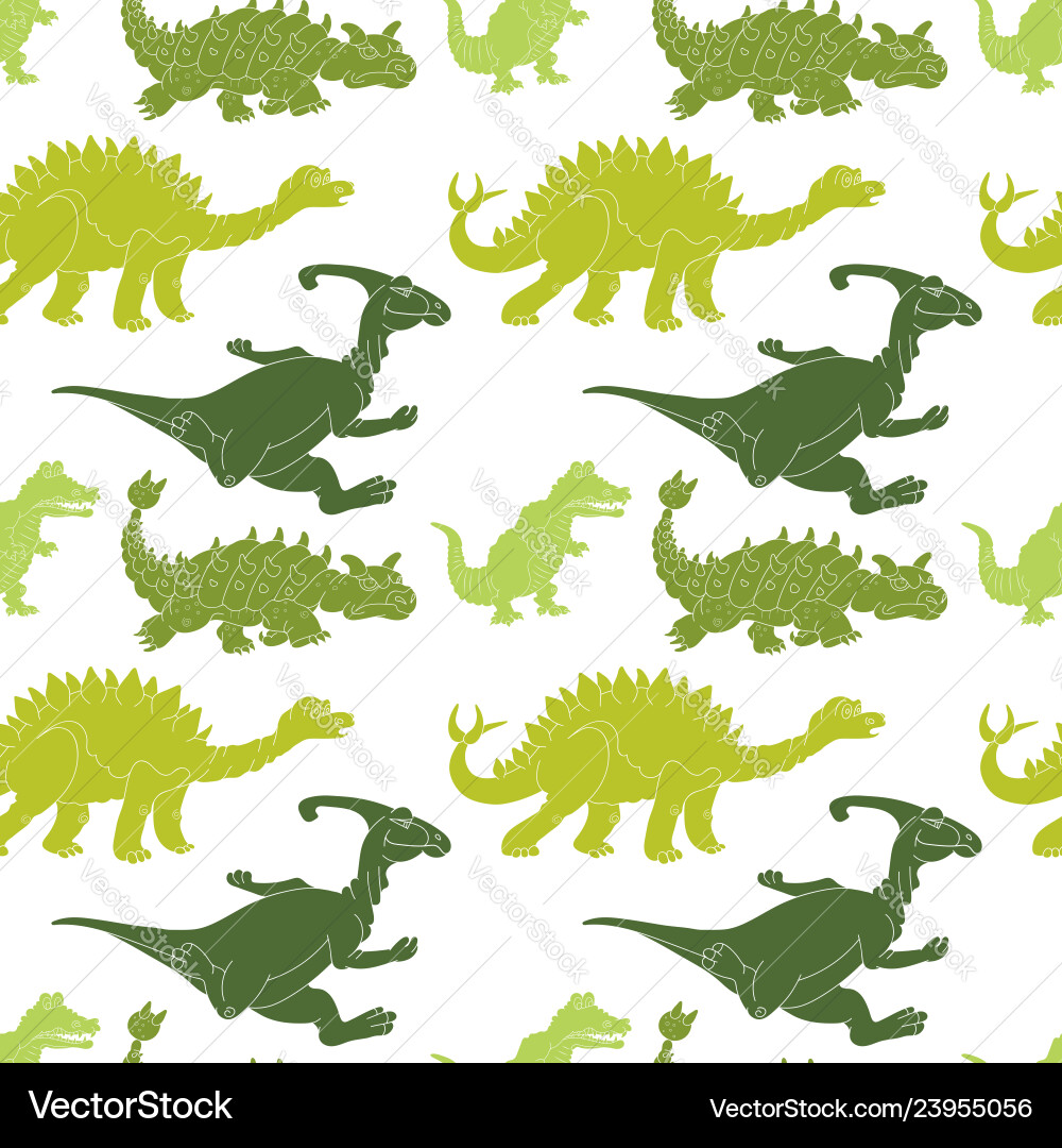 A seamless repeating pattern of dinosaurs A seamless repeating pattern of dinosaurs vector image