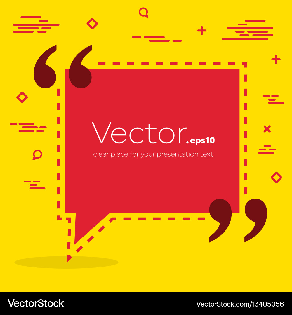 Abstract concept empty speech square quote Vector Image