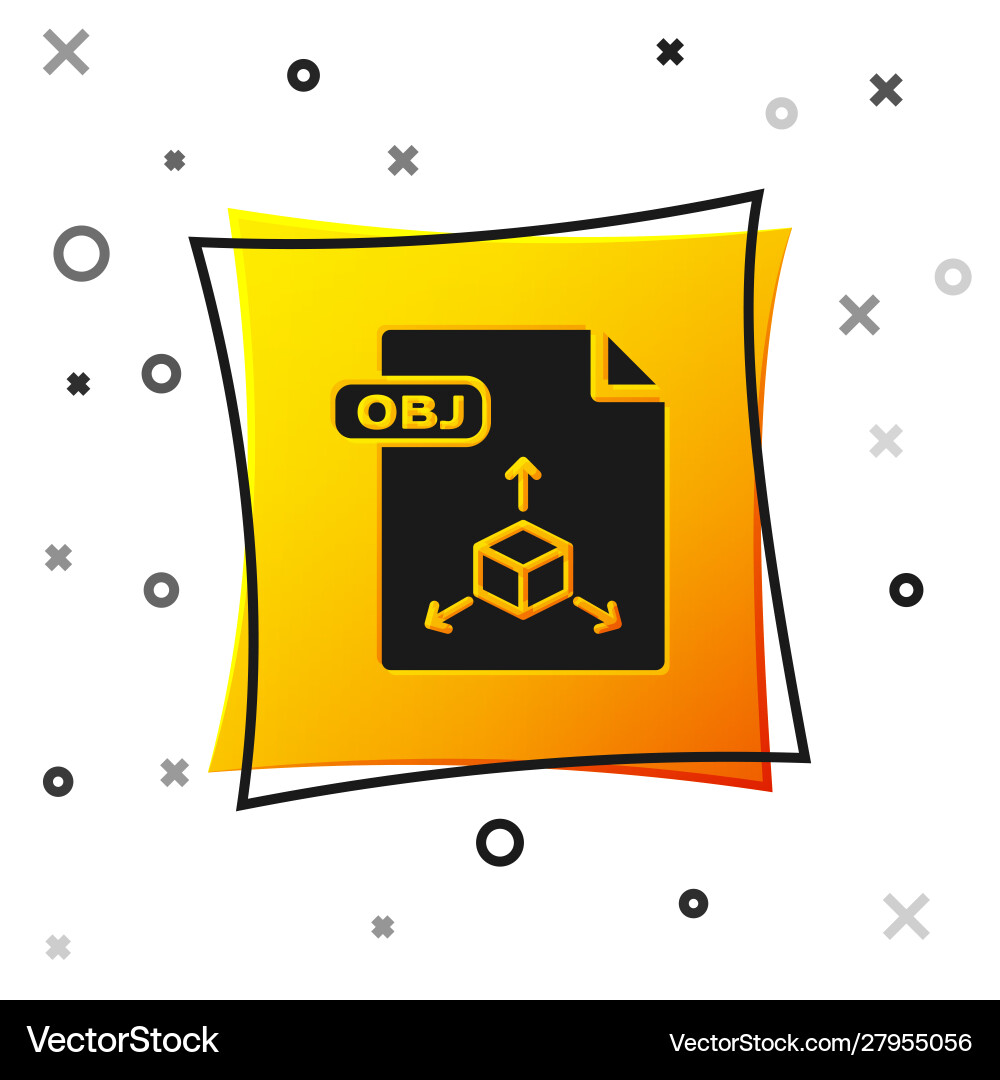 Black obj file document download button icon Black obj file document download button icon vector image