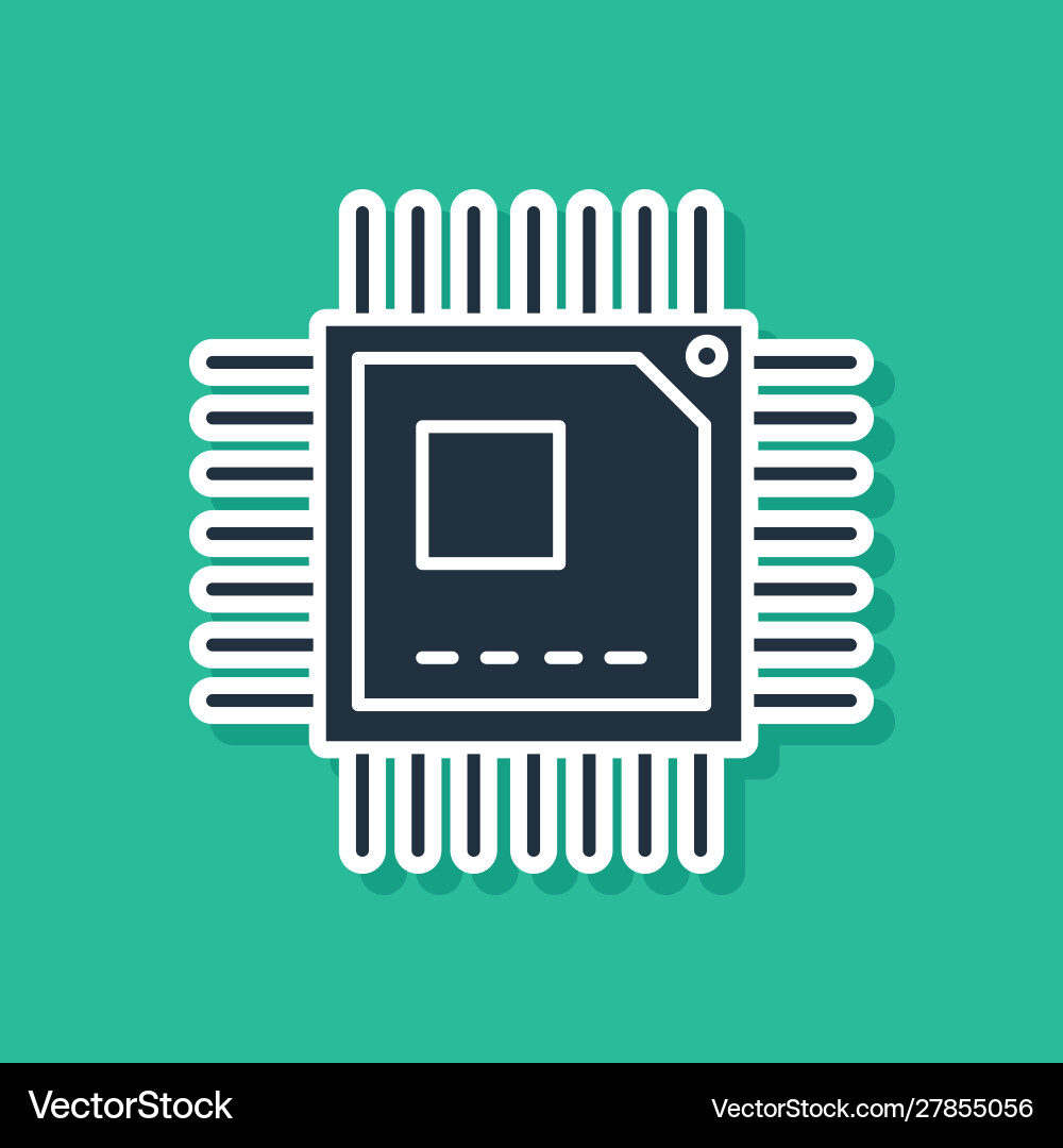 Blue computer processor with microcircuits cpu Blue computer processor with microcircuits cpu Vector Image