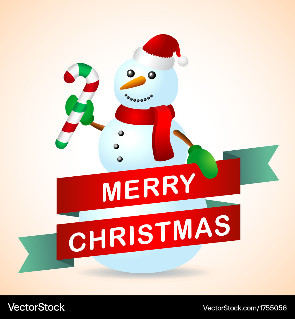 Cute Snowman Christmas Card Vector Image