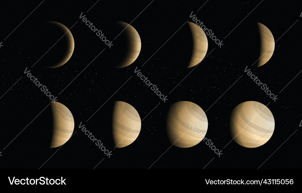 Different phases of planet eclipse in set Different phases of planet eclipse in set vector image