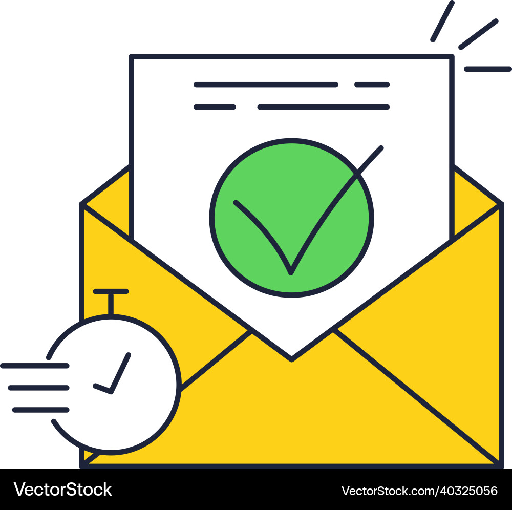 Email message web verification icon flat vector image