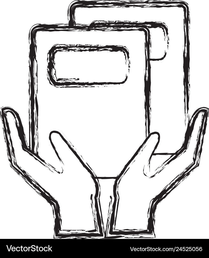 Hands with paper document Vector Image