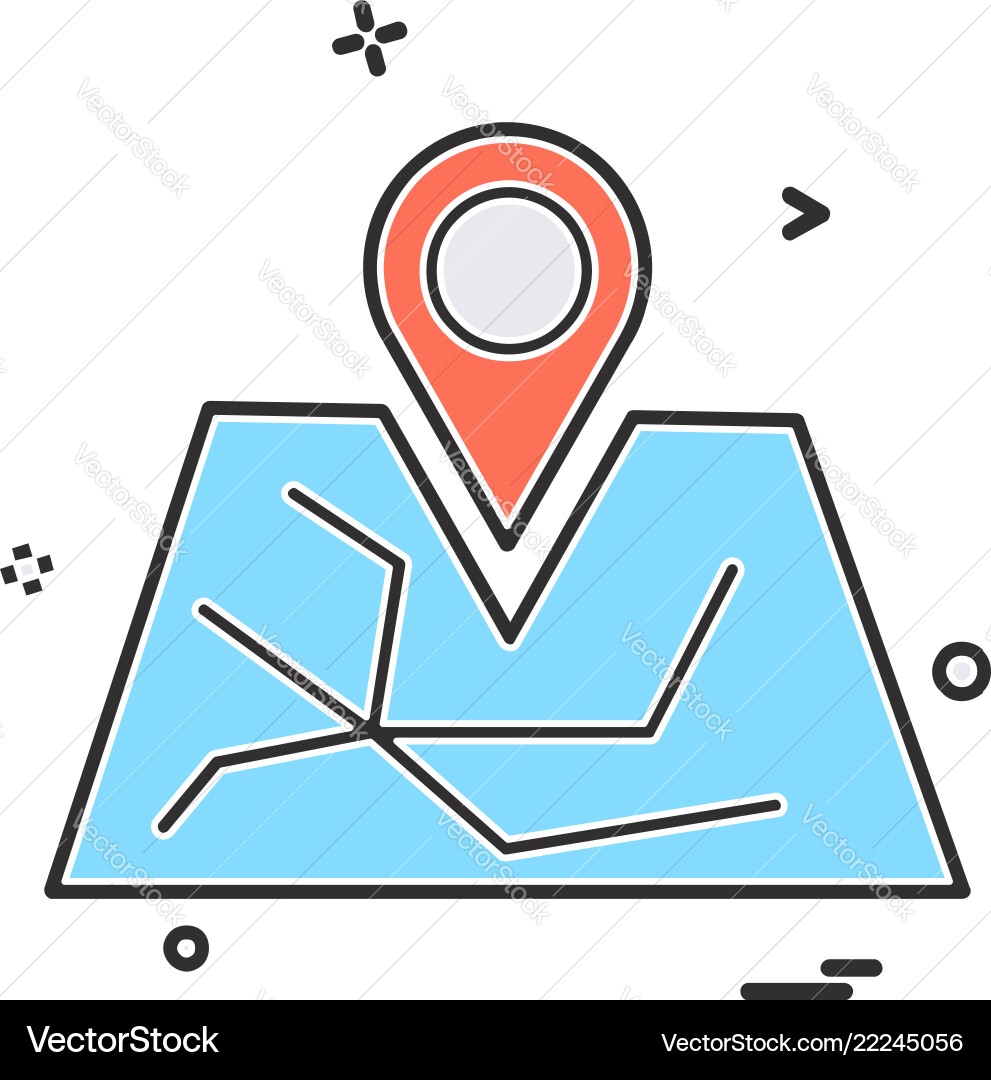 Map navigation icon design vector image