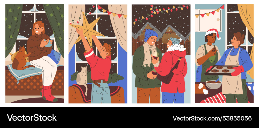 New year and christmas preparation banners New year and christmas preparation banners vector image
