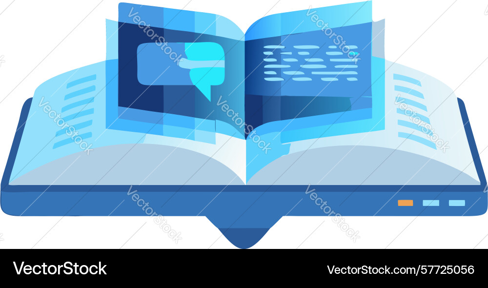 Open book with chat bubbles for interactive Vector Image