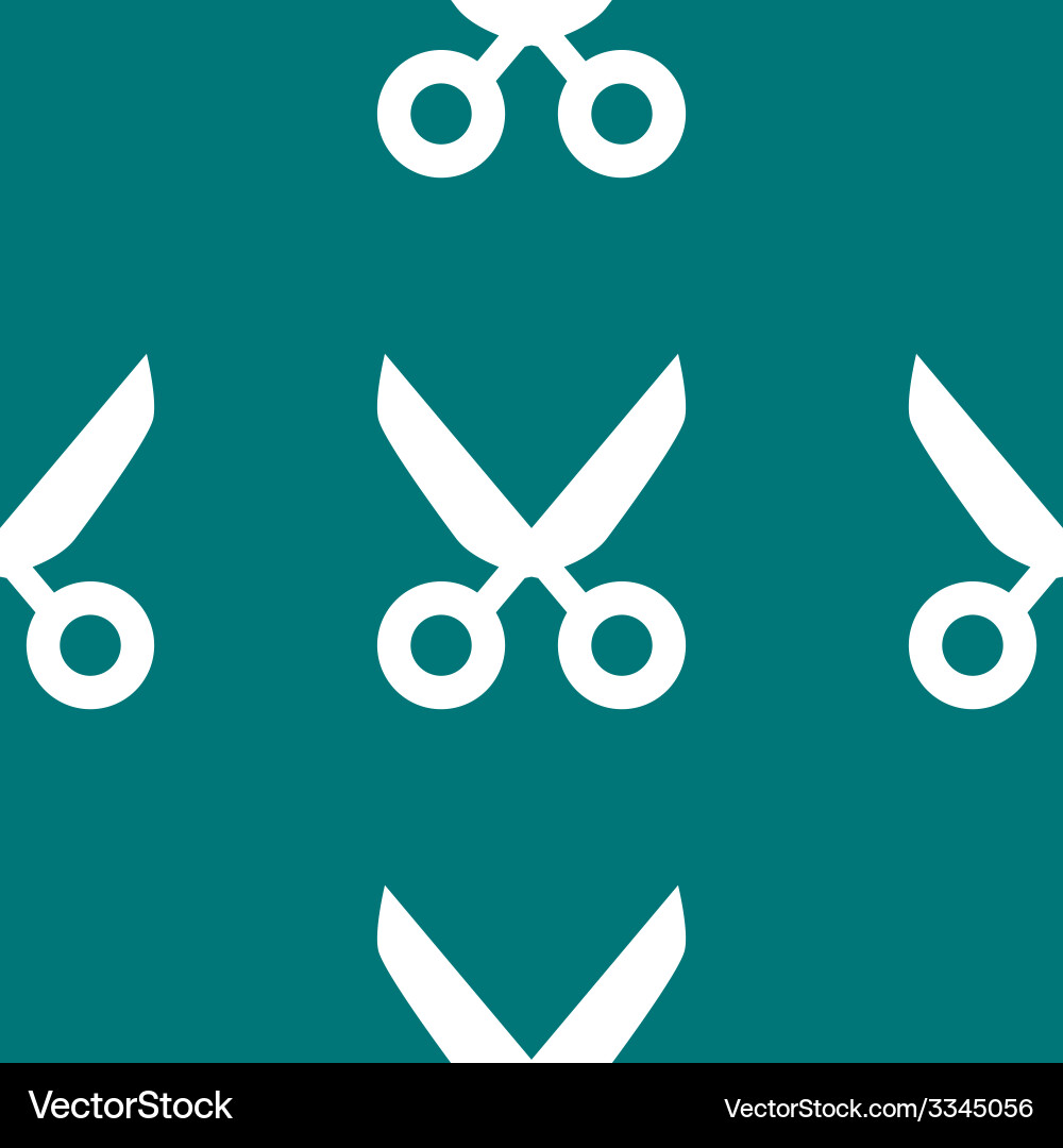 Scissors web icon flat design seamless pattern vector image