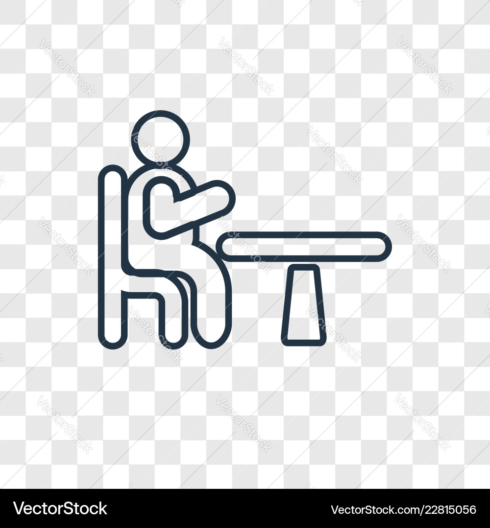 Table concept linear icon isolated on transparent Vector Image