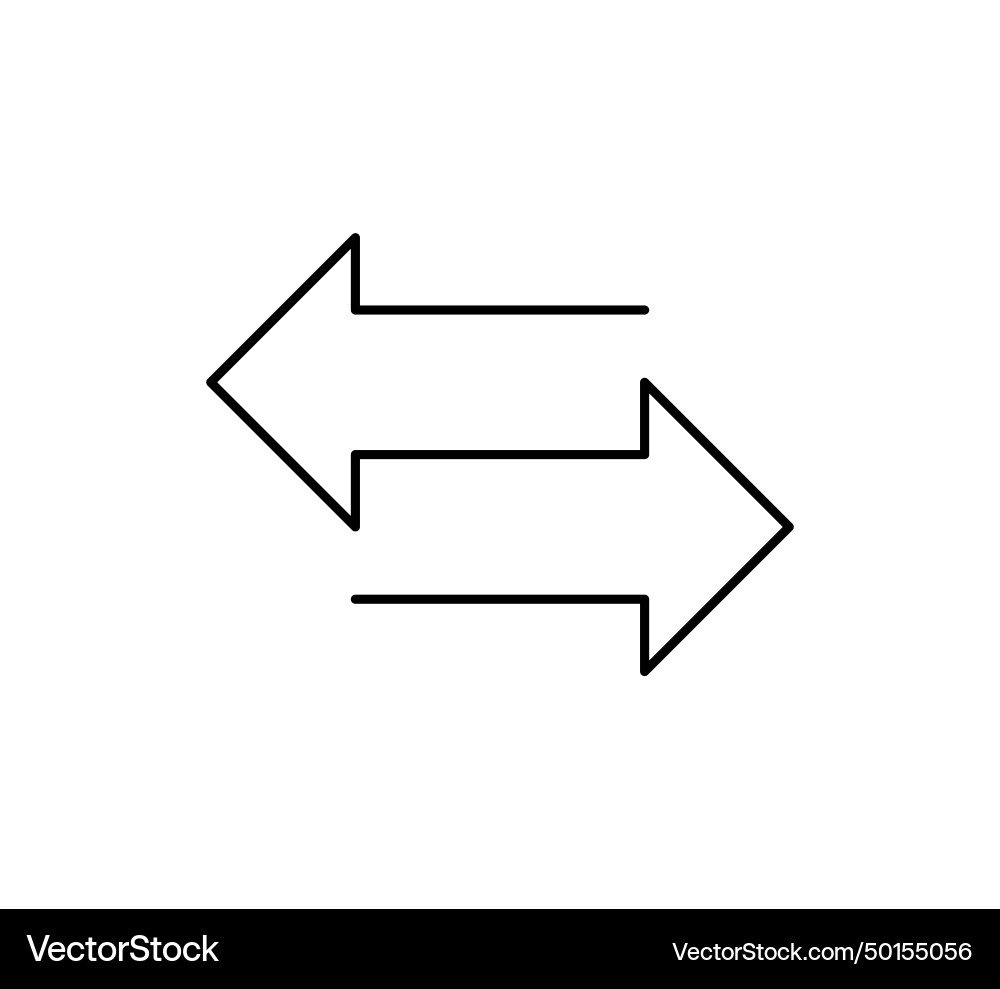 Transfer arrow icon double reverse symbol data vector image