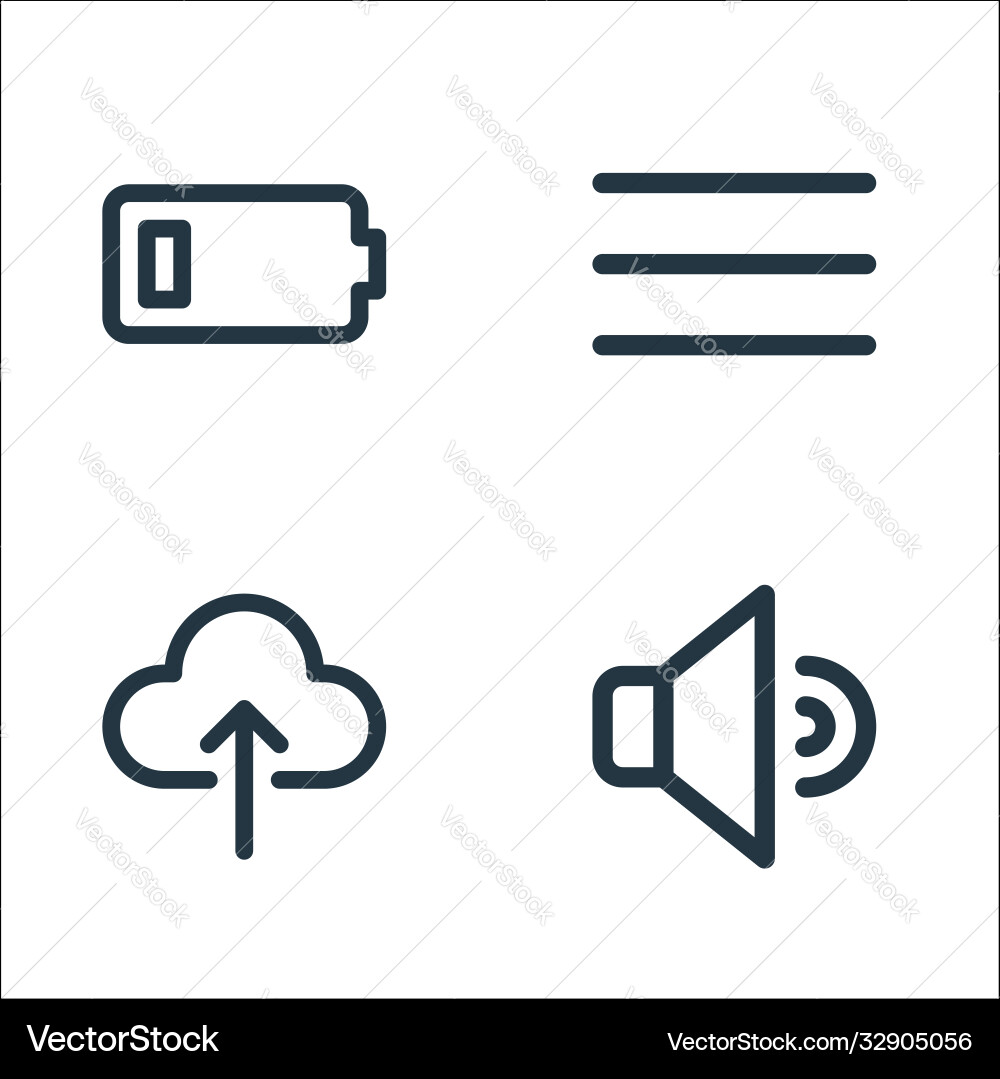 User interface line icons linear set quality User interface line icons linear set quality Vector Image