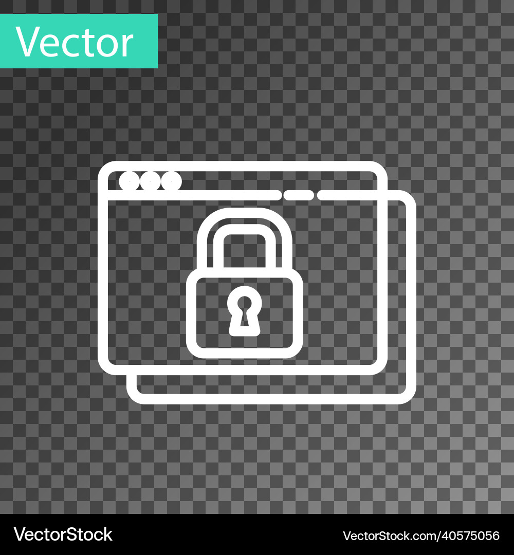 White line secure your site with https ssl icon White line secure your site with https ssl icon vector image
