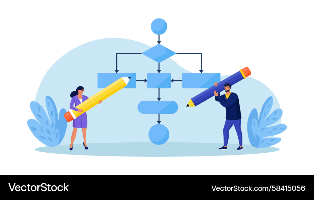 Workflow Process Diagram Creation Vector Image