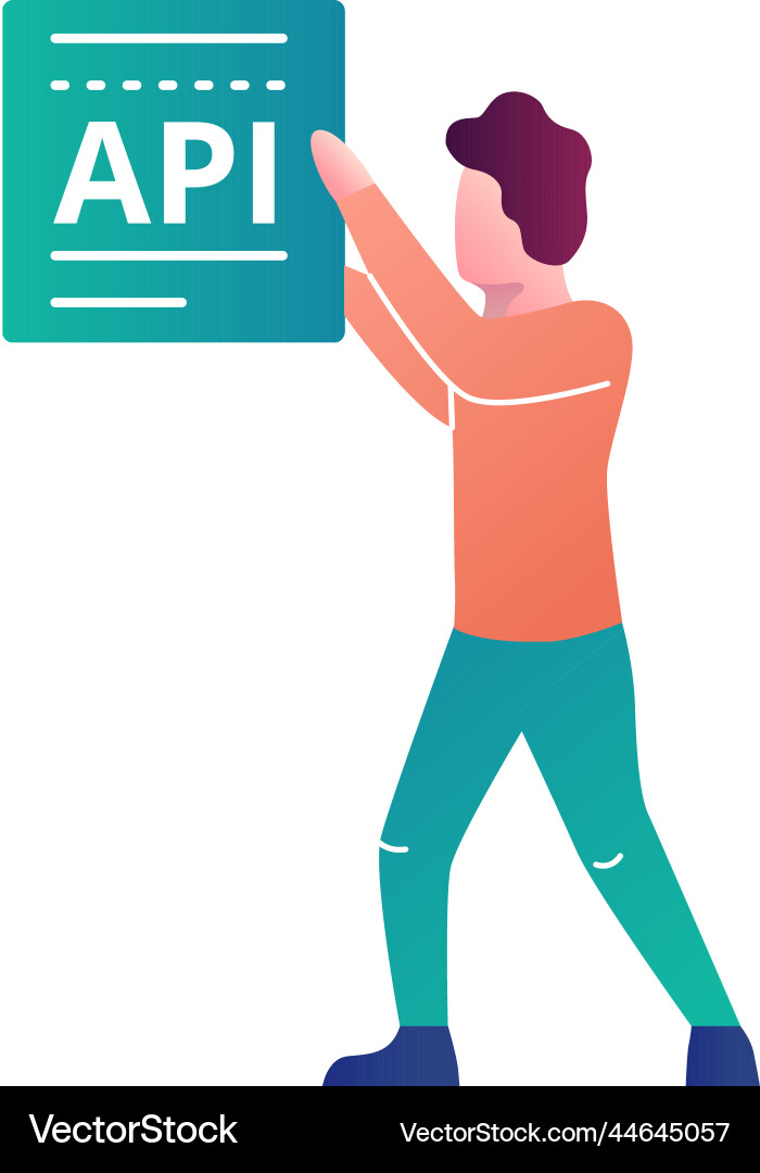 Api modeling icon man programming app Vector Image