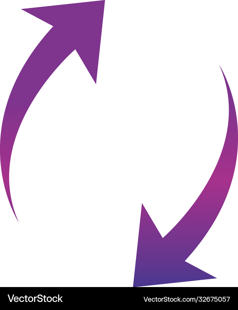 Arrows icon shape pointer reload progress gradient vector image