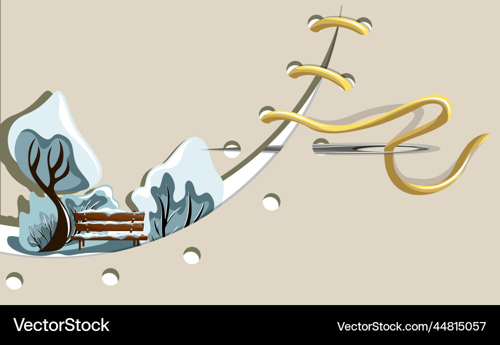 Background image of two stitched pieces between Vector Image