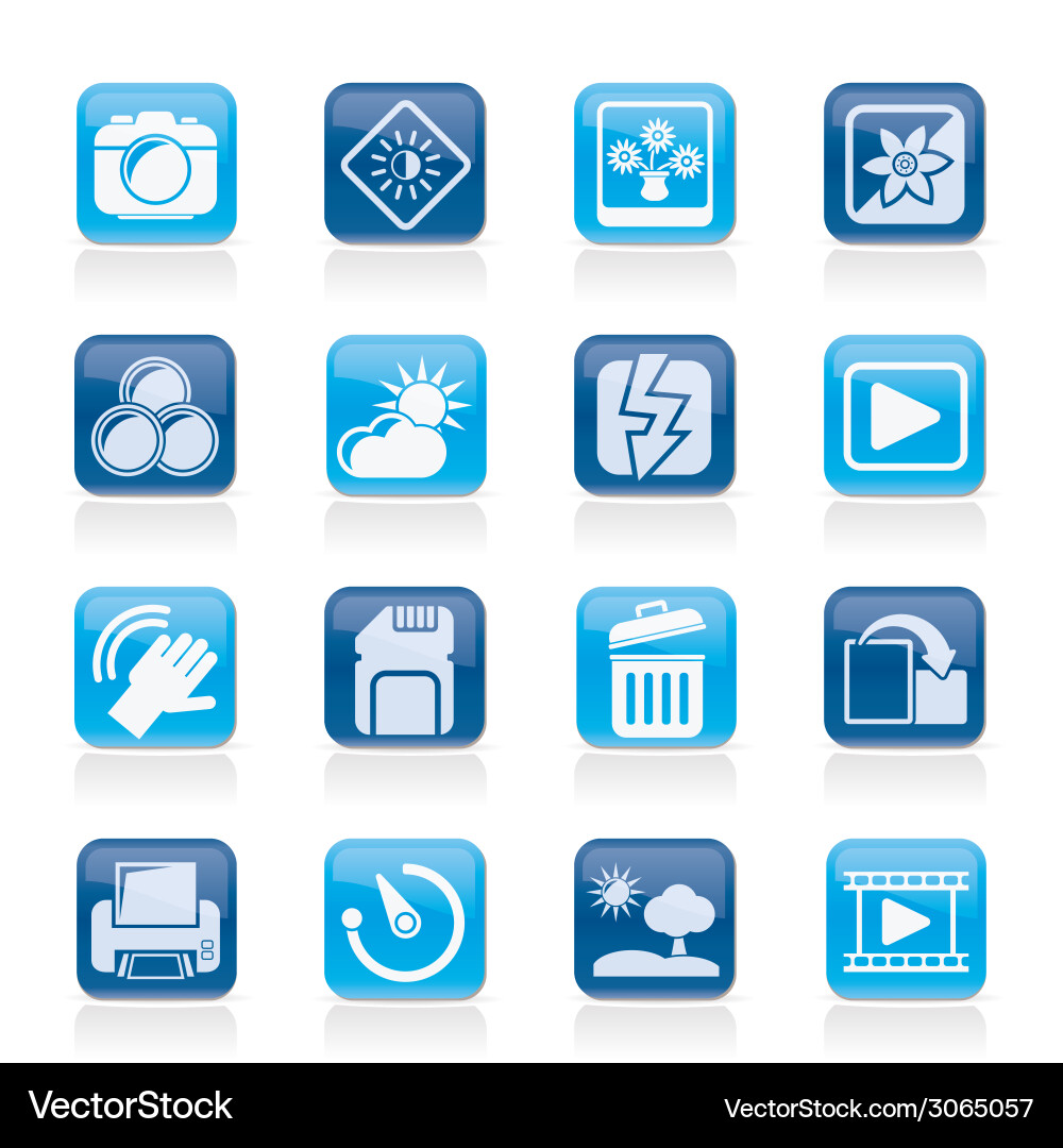 Camera Function Icons - Photography Toolkit vector image