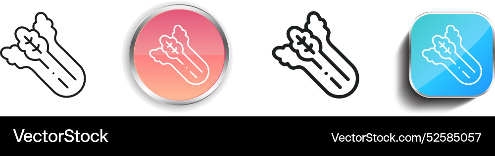 Celery icon thin linear regular and button style vector image