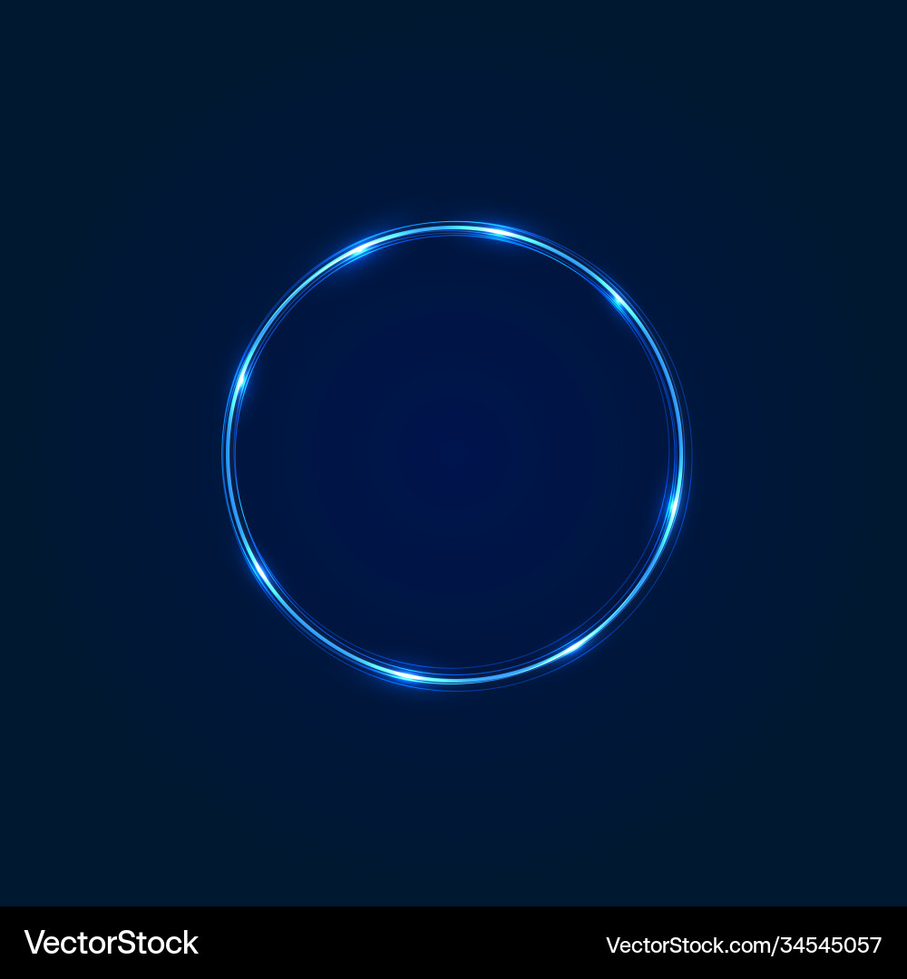 Circle frame with light effect golden comet Circle frame with light effect golden comet vector image