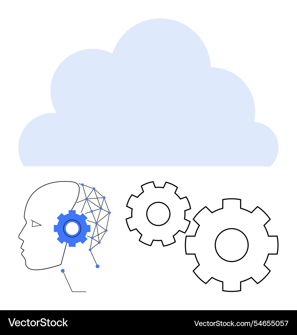 Cloud computing integration with artificial Cloud computing integration with artificial vector image