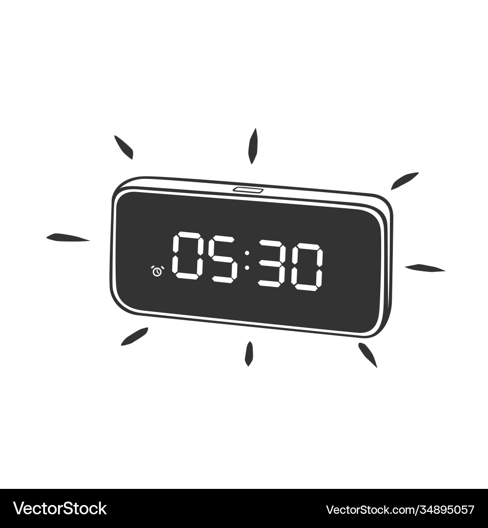 Digital Alarm Clock Display Vector Image