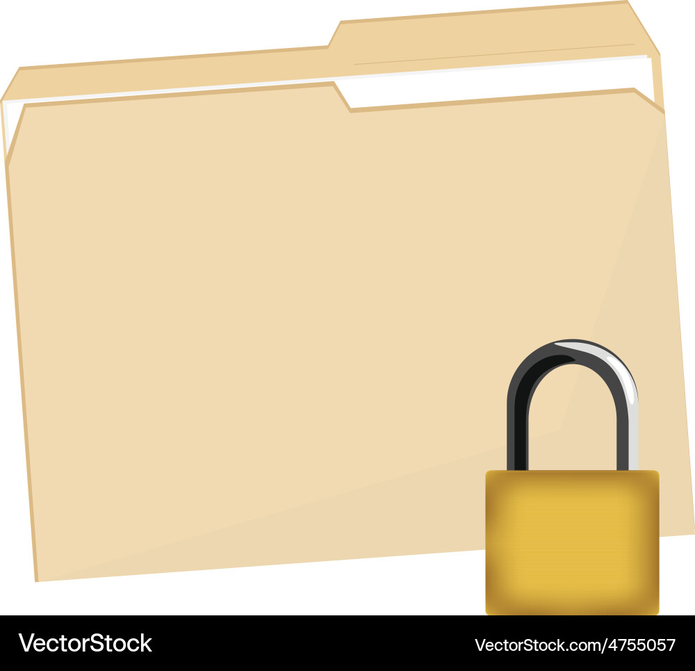 File folder and lock vector image