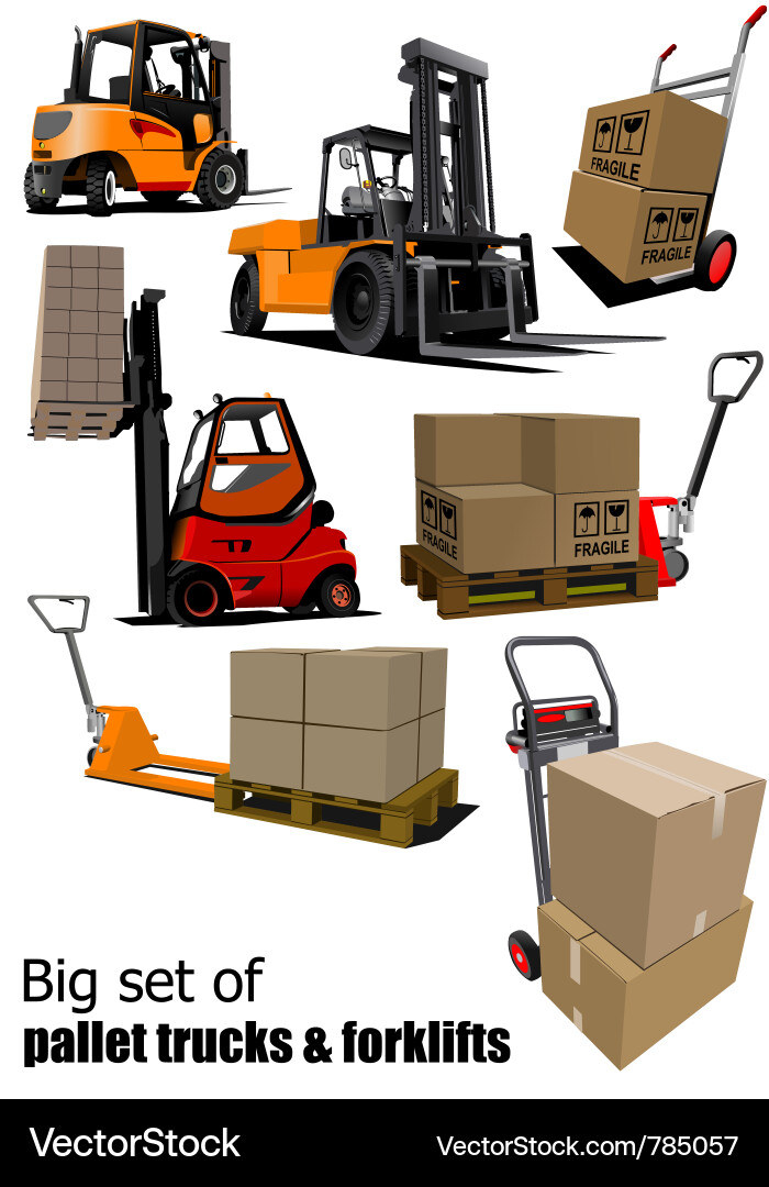Forklift Loading and Unloading Vector Image