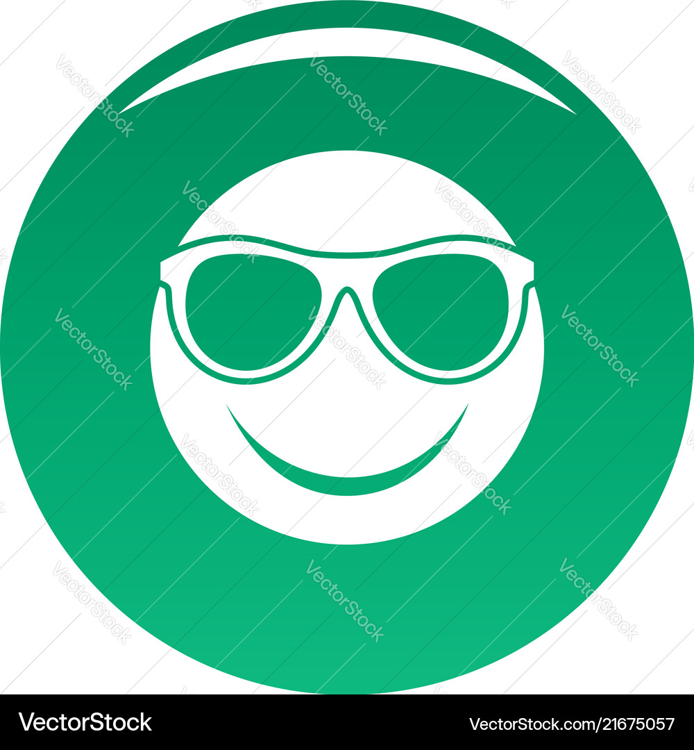 Green Smile Icon - Happy Face Vector Image