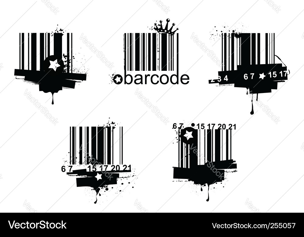 Grunge Barcode Collection vector image