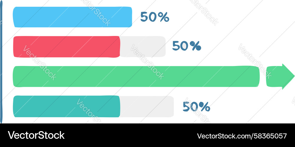 Horizontal Bar Chart for Data Visualization Vector Image