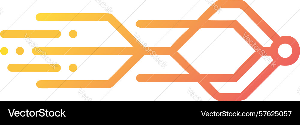 Interconnected data flow icon modern tech network vector image
