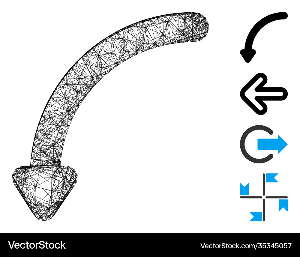 Linear rotate left mesh Linear rotate left mesh vector image