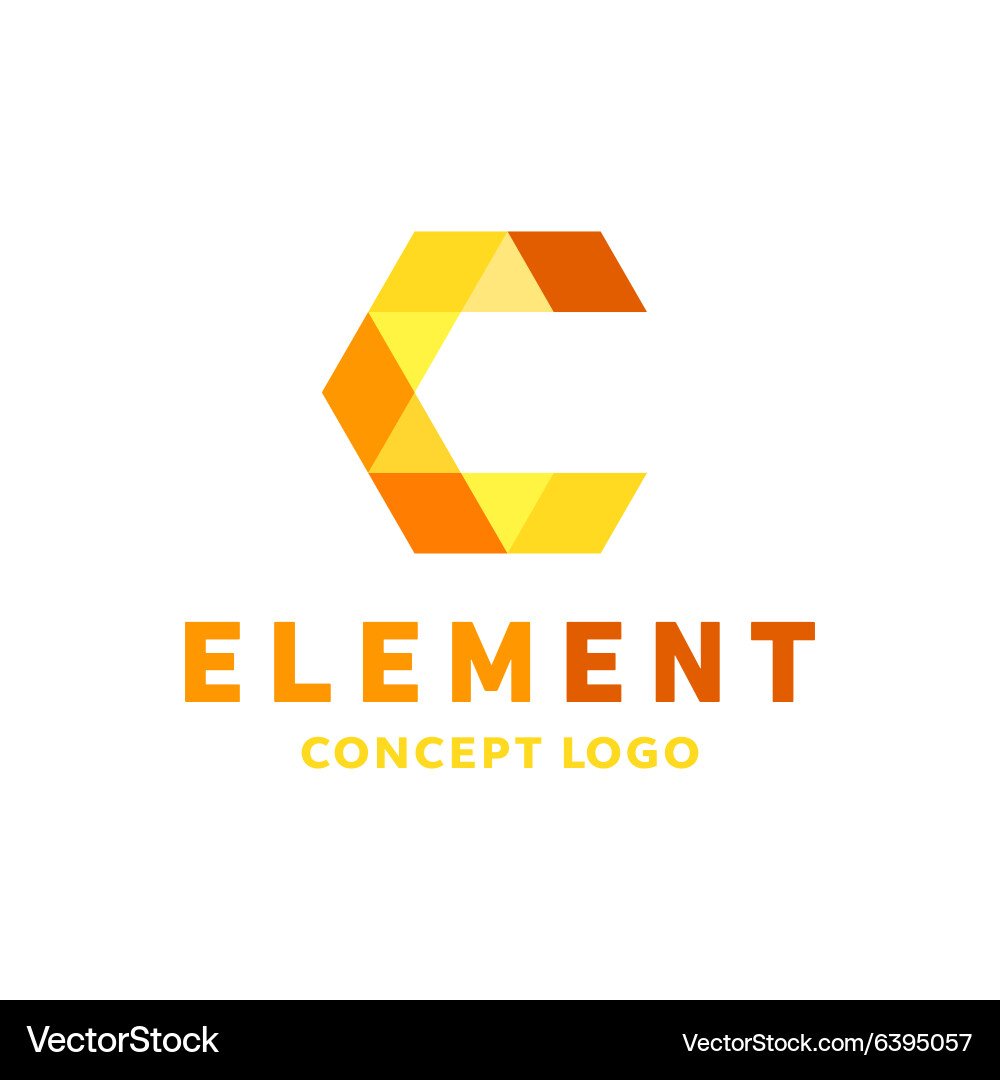 Logo element volume and flat polygon style vector image