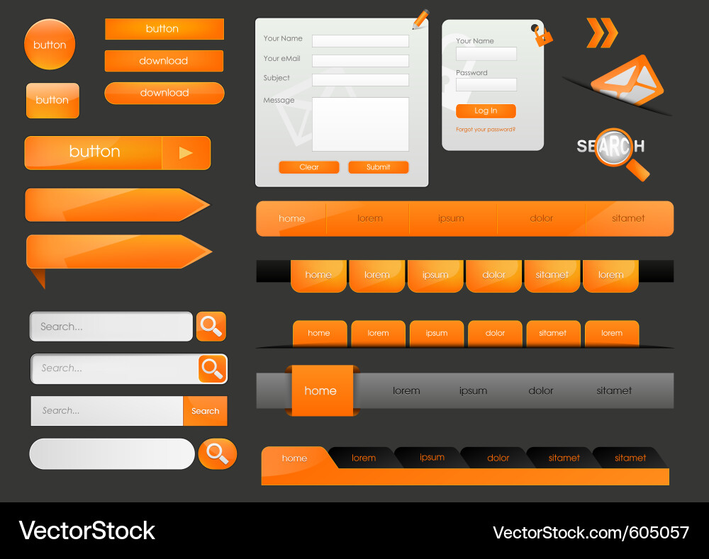 Moderne UI Elemente Vektorbild
