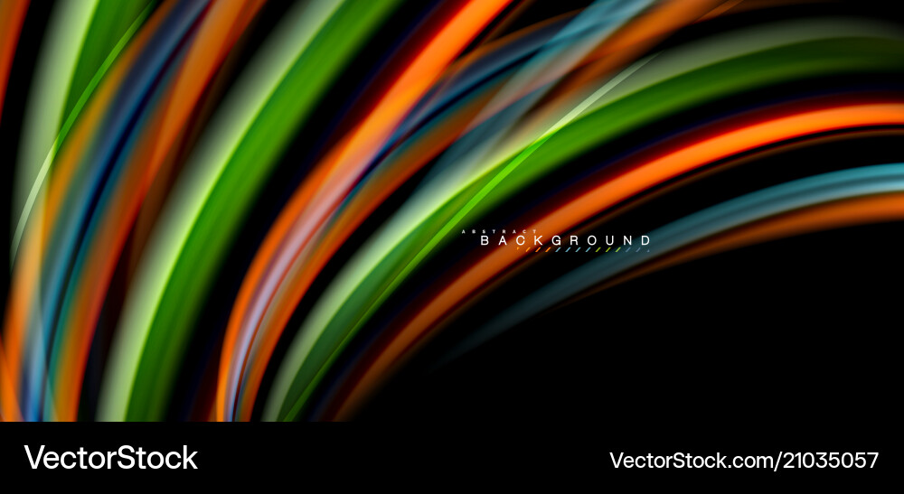 Multicolored wave lines on black background design vector image