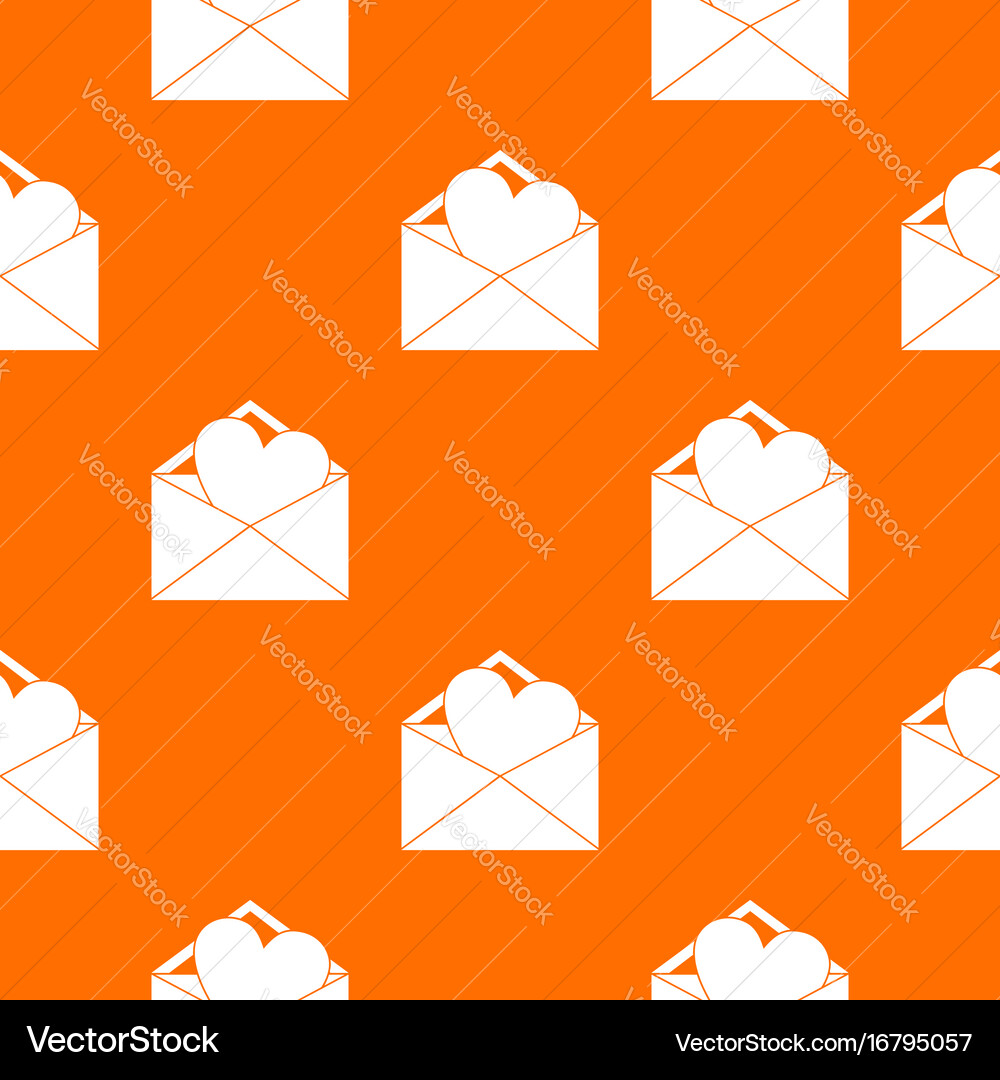 Open envelope with heart pattern seamless Vector Image