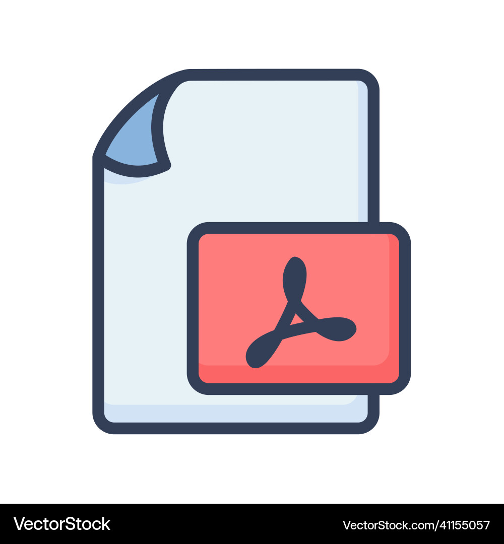 Pdf document file paper page portable format Vector Image