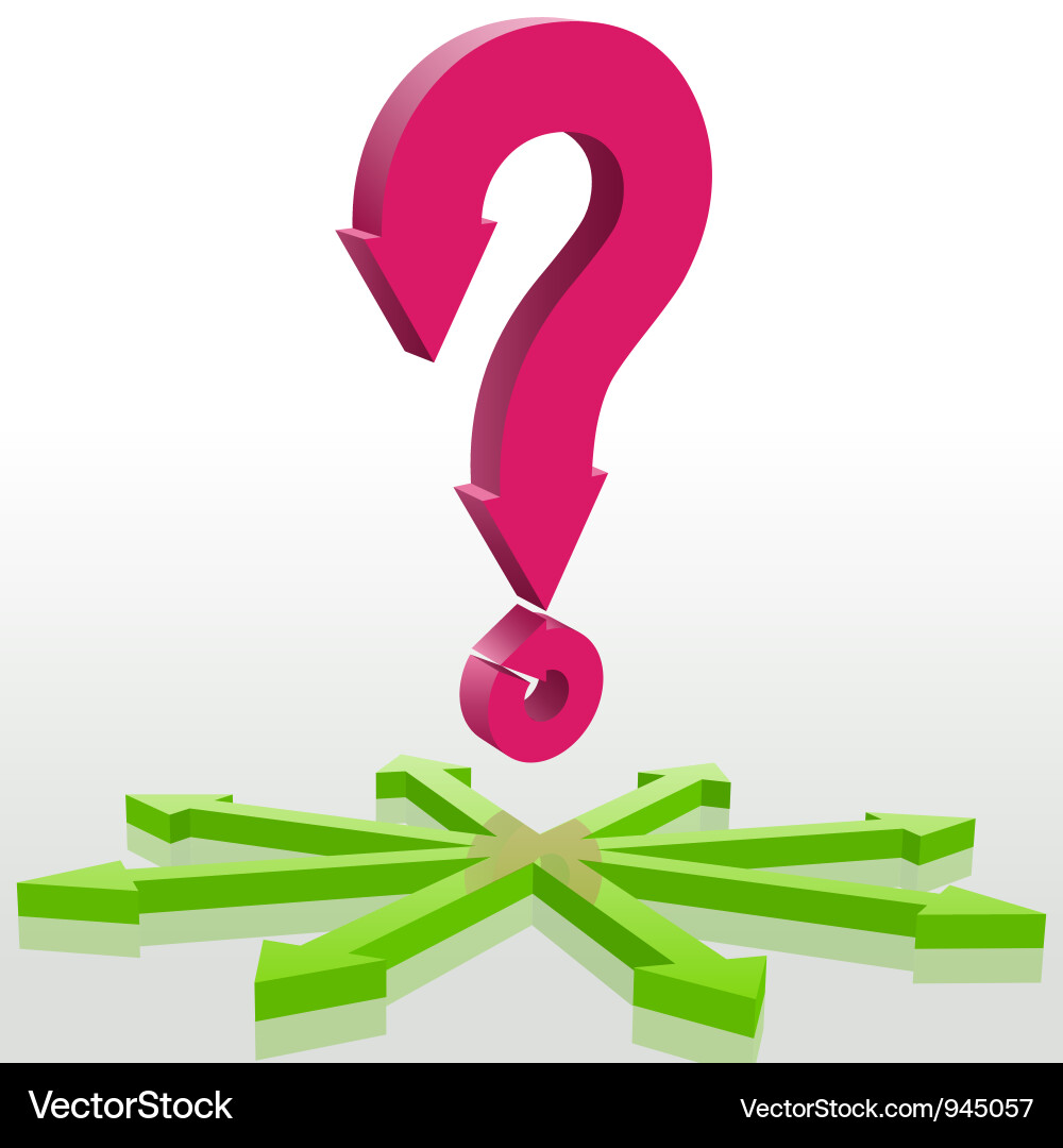 Question Marks and Arrows - Business Concepts Vector Image