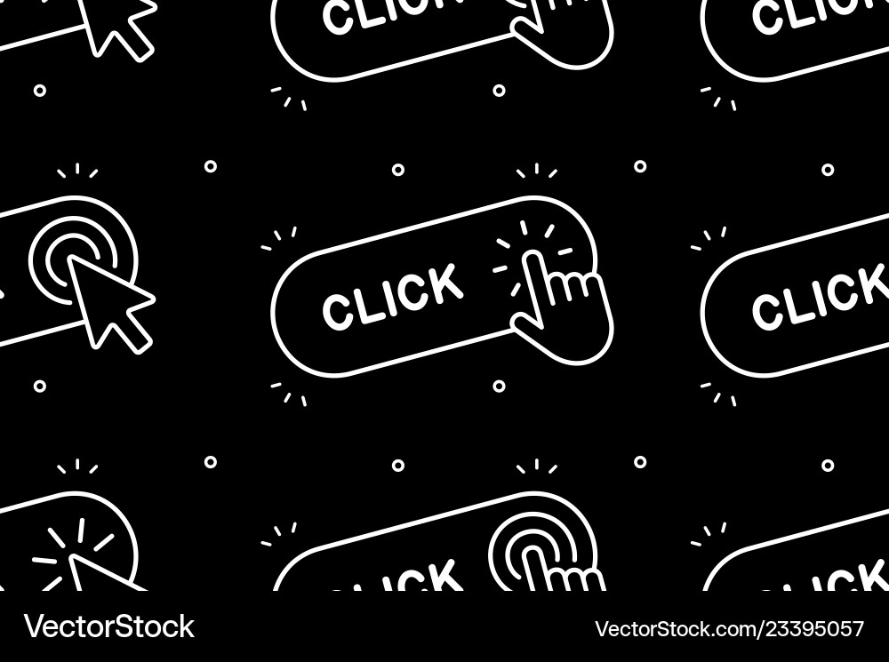 Seamless pattern with hand cursor and icons vector image