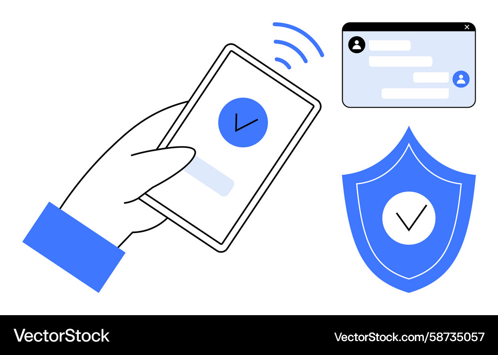 Secure Mobile Authentication Vector Image