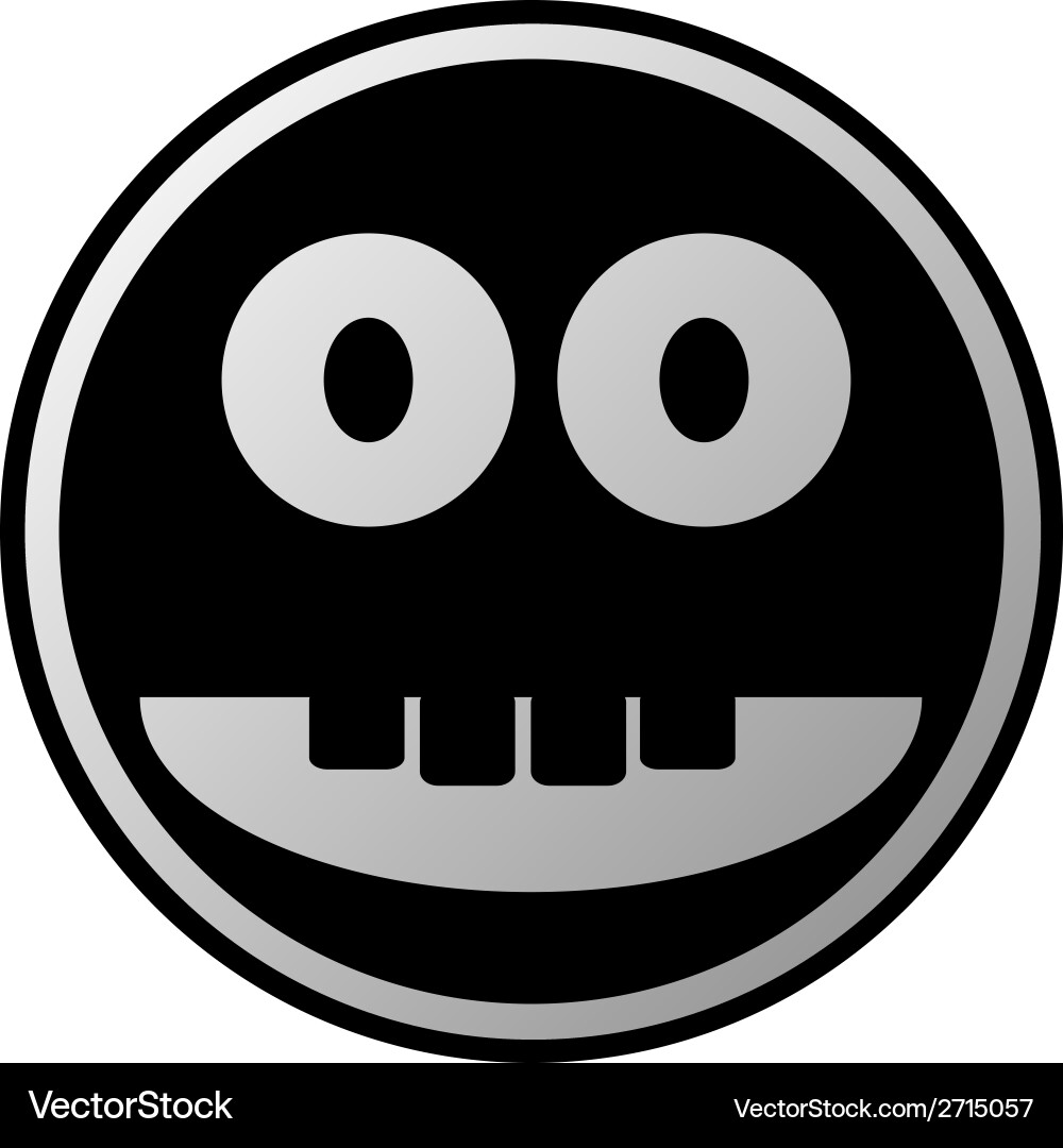 Smile face circle button vector image