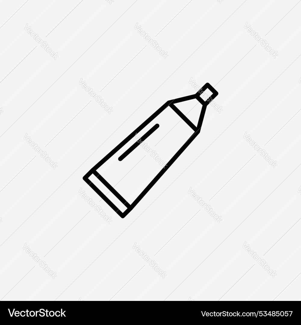 Toothpaste tubeline in thin line black color flat Vector Image