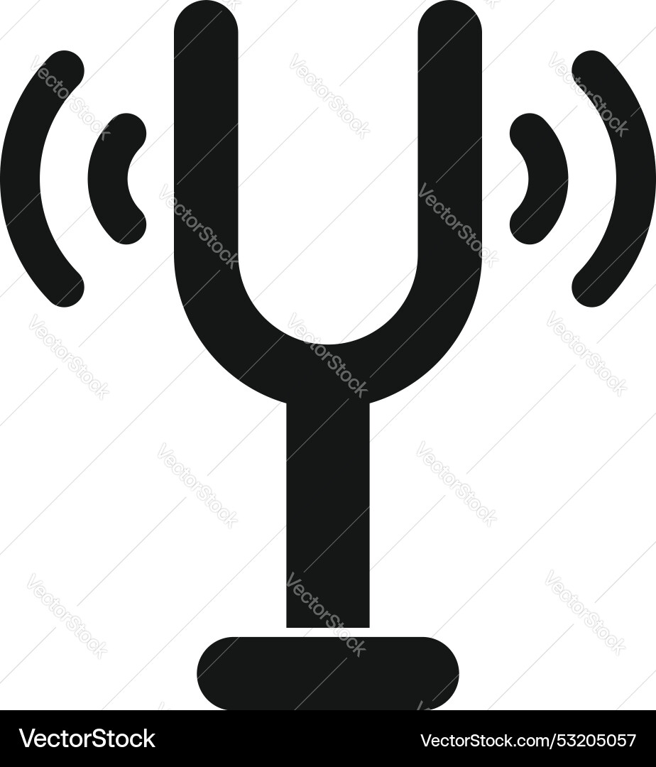 Tuning fork emitting sound waves icon representing Tuning fork emitting sound waves icon representing vector image