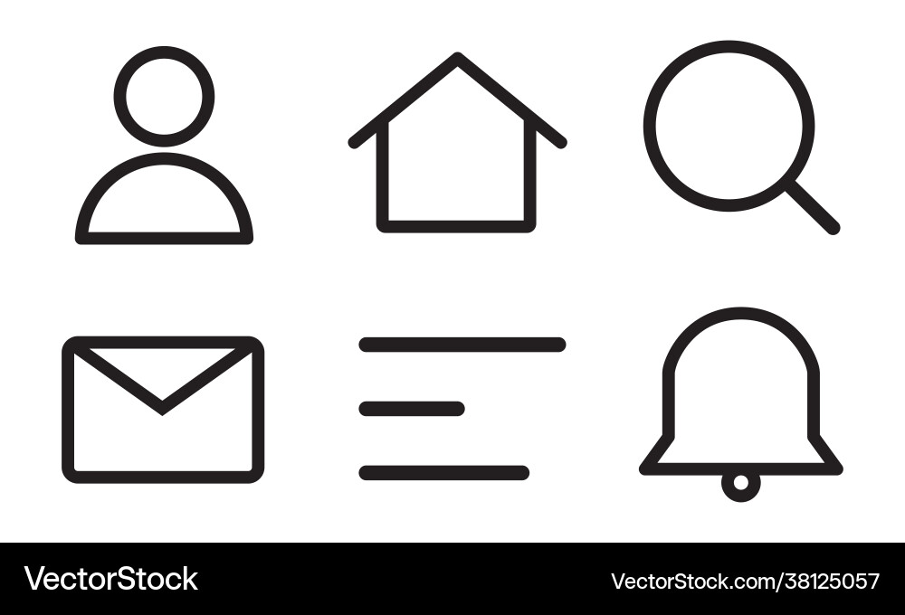 Ui icon set social network signs for app and web Ui icon set social network signs for app and web Vector Image