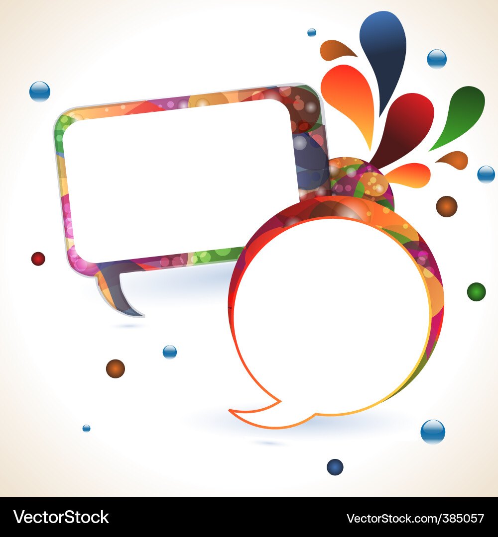 Vibrant Speech Bubble Splash Background Vector Image